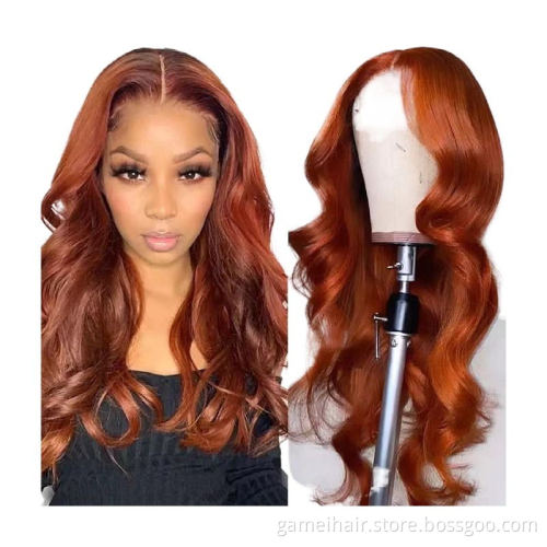 colours orange back length  body wave wigs original virgin baby hair 100% Brazilian hd lace frontal human hair wigs